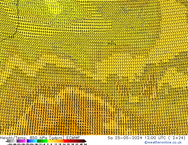 Height/Temp. 850 hPa ECMWF  25.05.2024 12 UTC