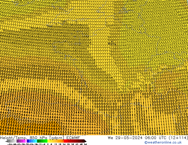 Height/Temp. 850 гПа ECMWF ср 29.05.2024 06 UTC