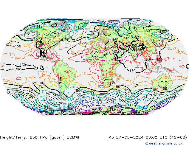 Height/Temp. 850 hPa ECMWF Po 27.05.2024 00 UTC