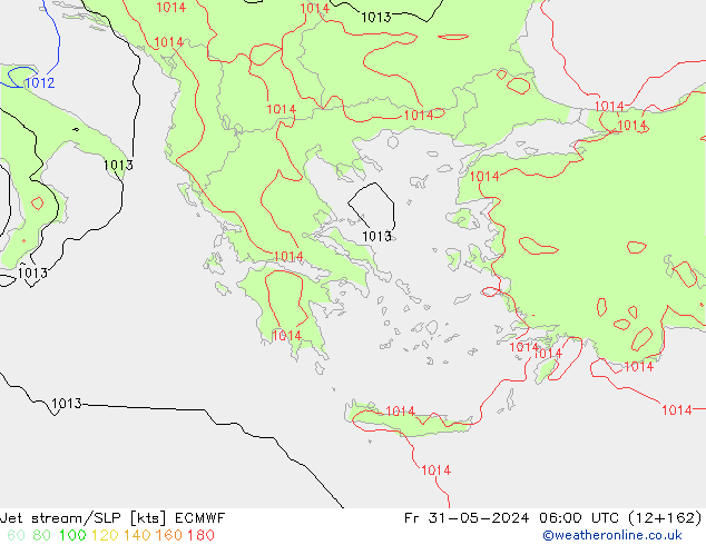 Jet stream/SLP ECMWF Fr 31.05.2024 06 UTC