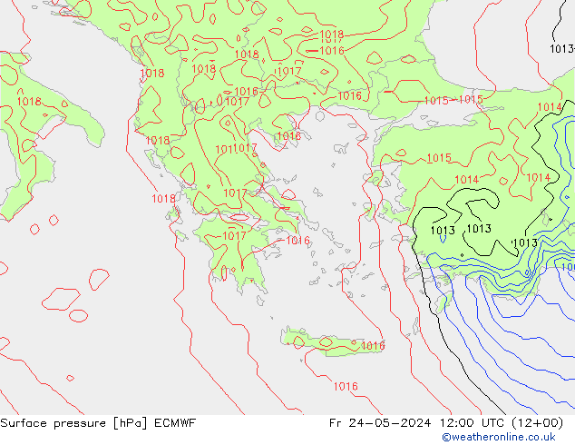 Surface pressure ECMWF Fr 24.05.2024 12 UTC