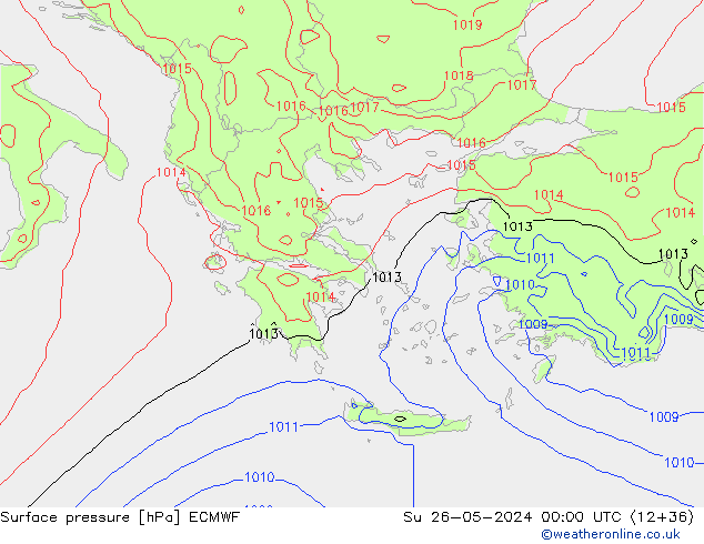 pression de l'air ECMWF dim 26.05.2024 00 UTC