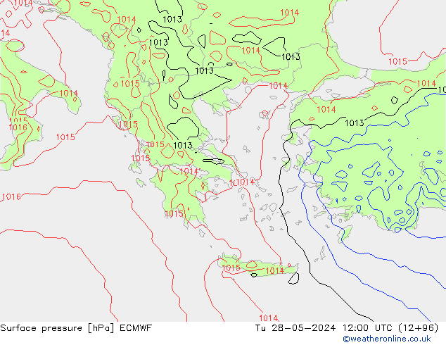 Surface pressure ECMWF Tu 28.05.2024 12 UTC