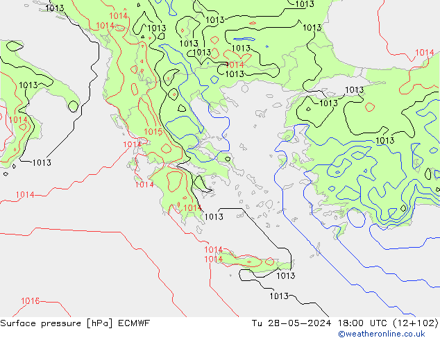 Surface pressure ECMWF Tu 28.05.2024 18 UTC