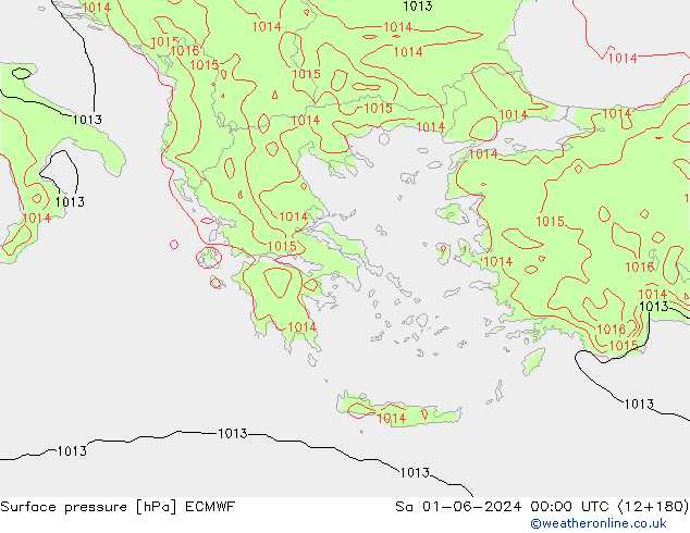 Luchtdruk (Grond) ECMWF za 01.06.2024 00 UTC