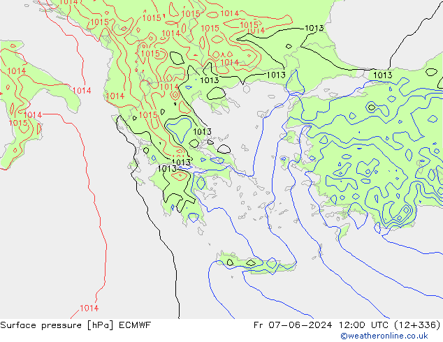 pression de l'air ECMWF ven 07.06.2024 12 UTC