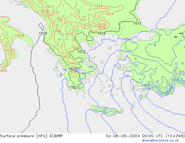 pressão do solo ECMWF Sáb 08.06.2024 00 UTC