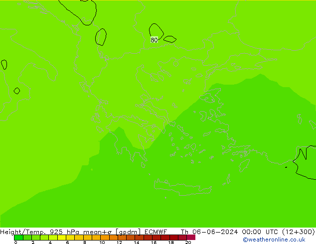 Height/Temp. 925 hPa ECMWF Th 06.06.2024 00 UTC