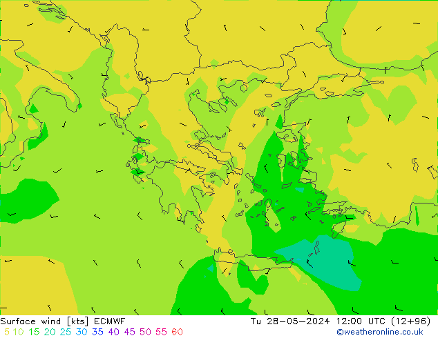 Surface wind ECMWF Tu 28.05.2024 12 UTC