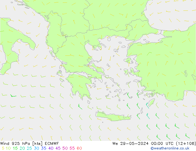 Vento 925 hPa ECMWF Qua 29.05.2024 00 UTC