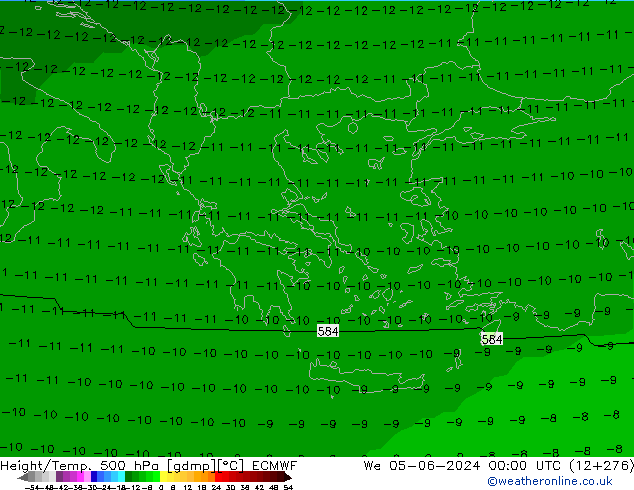 Geop./Temp. 500 hPa ECMWF mié 05.06.2024 00 UTC