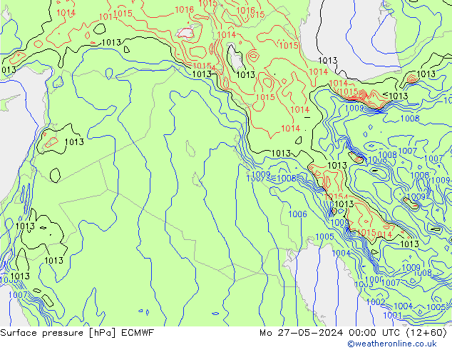 Pressione al suolo ECMWF lun 27.05.2024 00 UTC