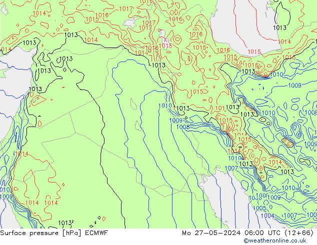 Surface pressure ECMWF Mo 27.05.2024 06 UTC