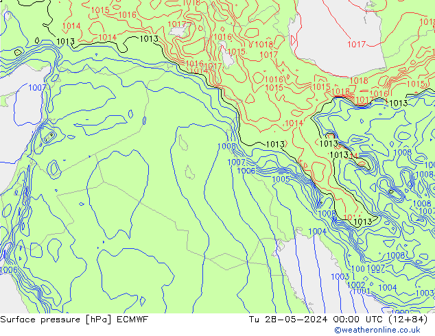 Surface pressure ECMWF Tu 28.05.2024 00 UTC