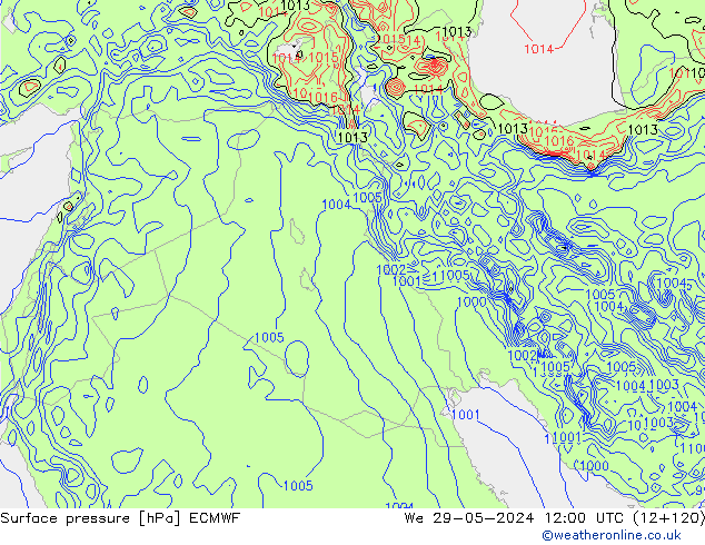 Yer basıncı ECMWF Çar 29.05.2024 12 UTC