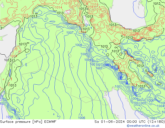 ciśnienie ECMWF so. 01.06.2024 00 UTC