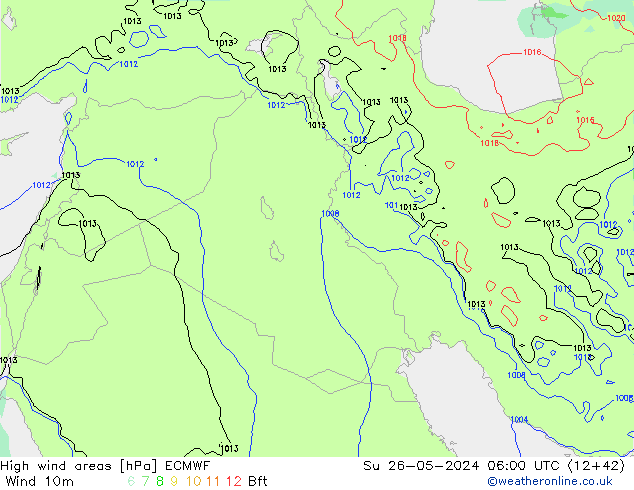 High wind areas ECMWF Ne 26.05.2024 06 UTC