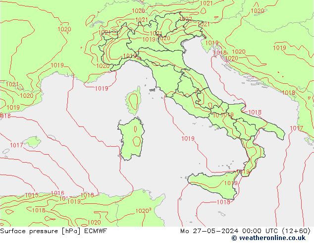 ciśnienie ECMWF pon. 27.05.2024 00 UTC