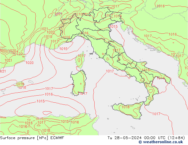 приземное давление ECMWF вт 28.05.2024 00 UTC