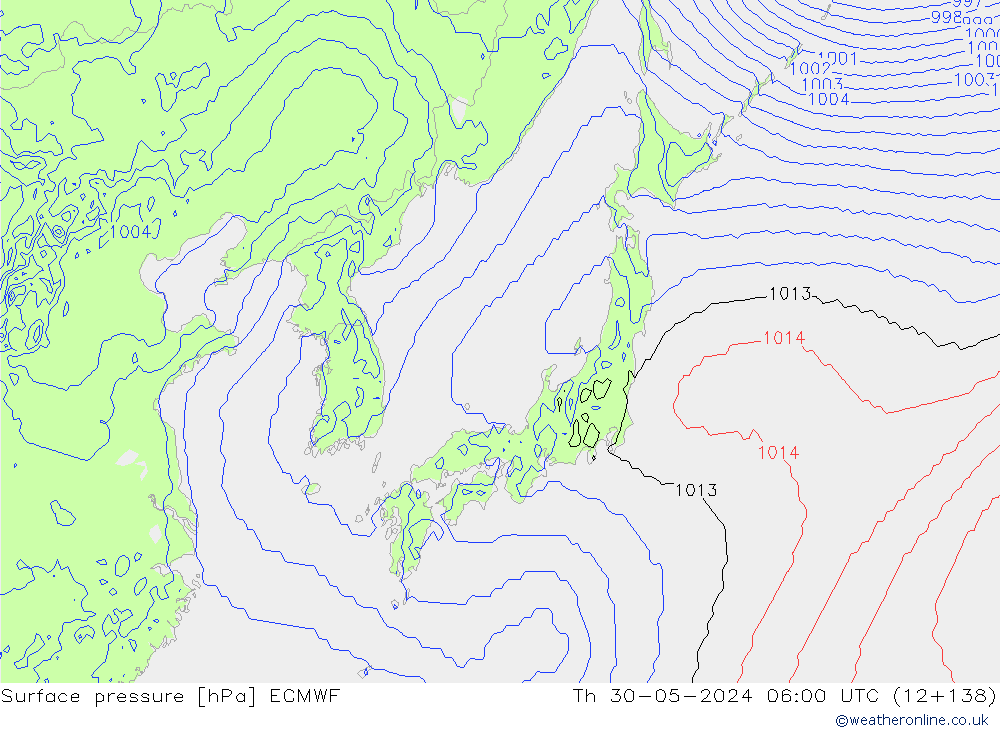 Yer basıncı ECMWF Per 30.05.2024 06 UTC