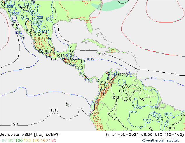 Jet stream/SLP ECMWF Pá 31.05.2024 06 UTC