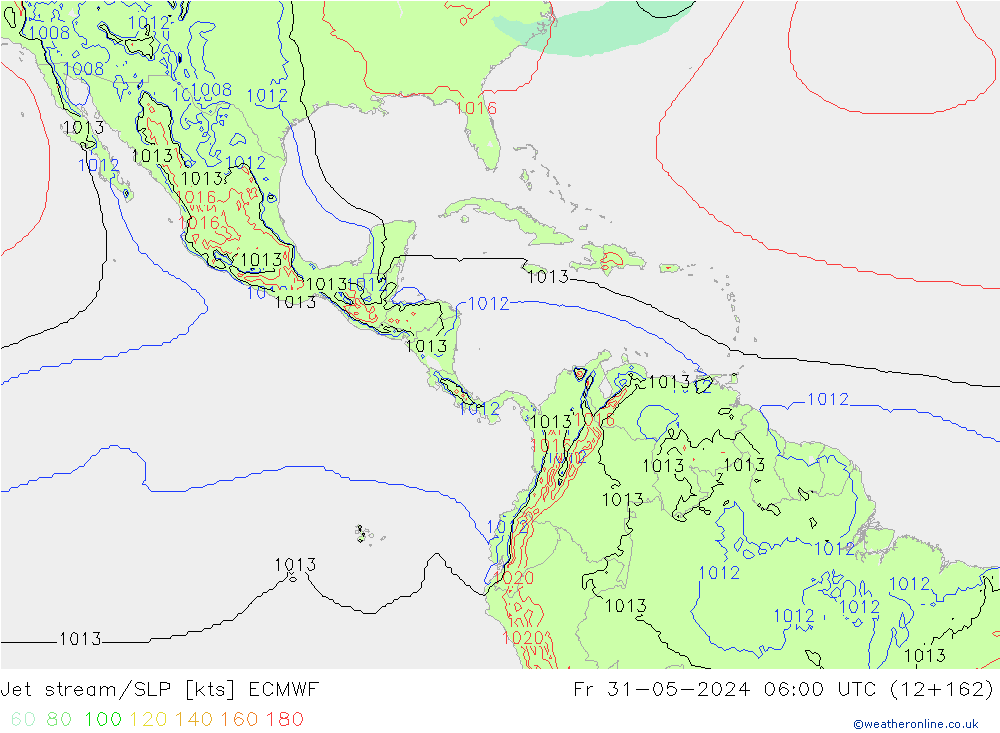 джет/приземное давление ECMWF пт 31.05.2024 06 UTC