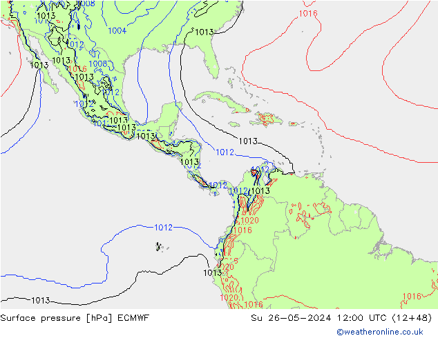 приземное давление ECMWF Вс 26.05.2024 12 UTC