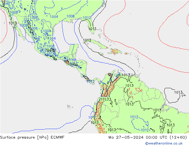 Luchtdruk (Grond) ECMWF ma 27.05.2024 00 UTC