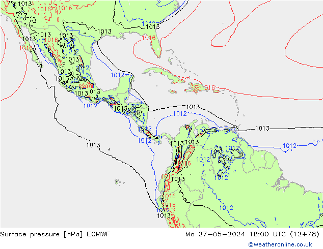 Luchtdruk (Grond) ECMWF ma 27.05.2024 18 UTC