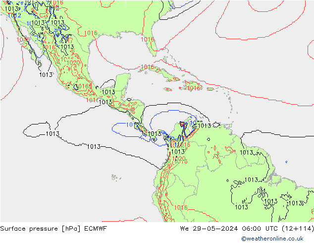 Yer basıncı ECMWF Çar 29.05.2024 06 UTC