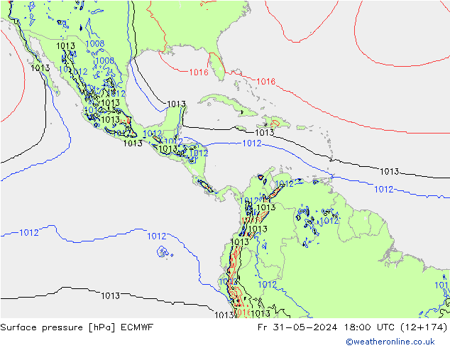 Luchtdruk (Grond) ECMWF vr 31.05.2024 18 UTC