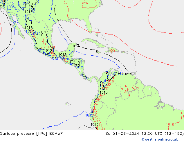 Yer basıncı ECMWF Cts 01.06.2024 12 UTC