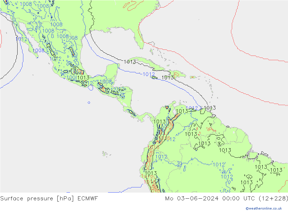 Surface pressure ECMWF Mo 03.06.2024 00 UTC