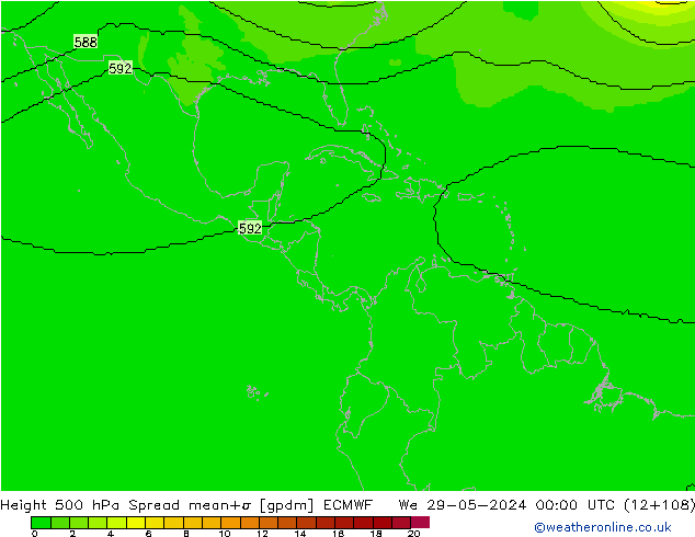 Height 500 hPa Spread ECMWF mer 29.05.2024 00 UTC