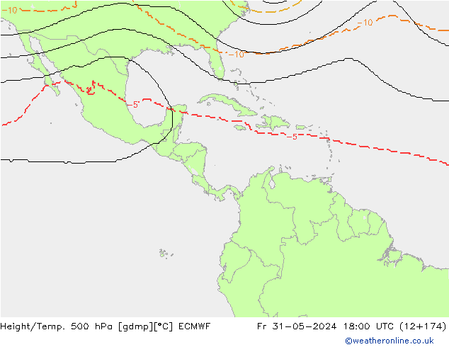 Géop./Temp. 500 hPa ECMWF ven 31.05.2024 18 UTC