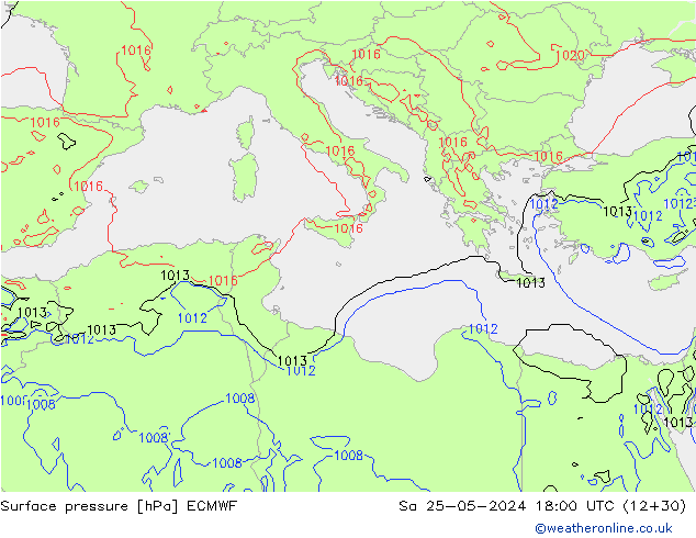 Yer basıncı ECMWF Cts 25.05.2024 18 UTC