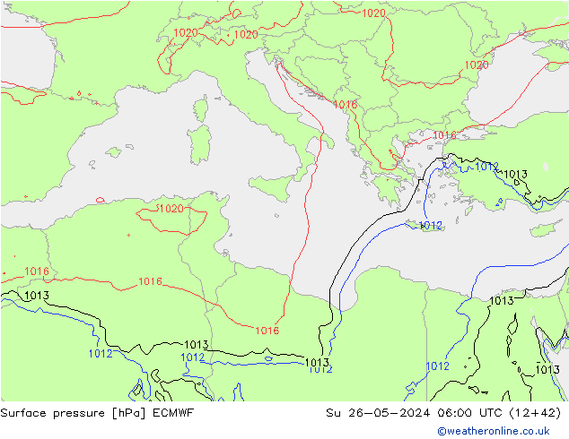 ciśnienie ECMWF nie. 26.05.2024 06 UTC