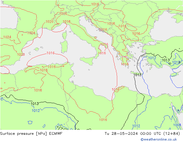 Surface pressure ECMWF Tu 28.05.2024 00 UTC