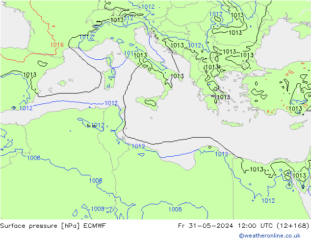 приземное давление ECMWF пт 31.05.2024 12 UTC