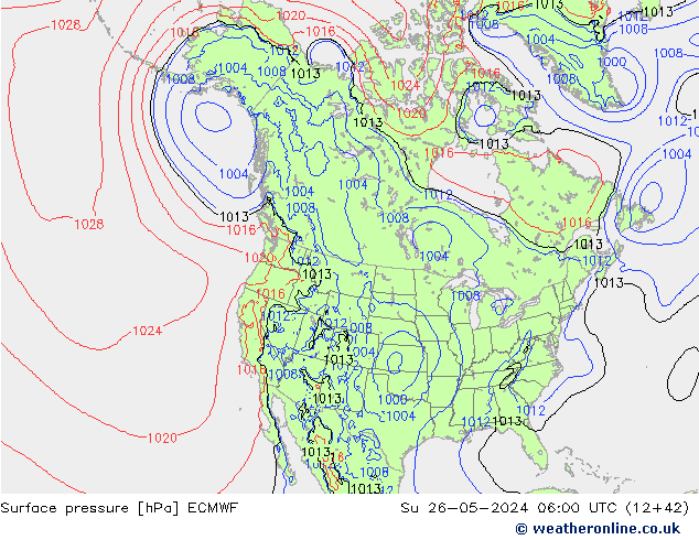 pression de l'air ECMWF dim 26.05.2024 06 UTC