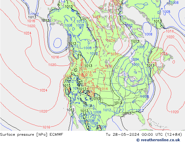 Pressione al suolo ECMWF mar 28.05.2024 00 UTC