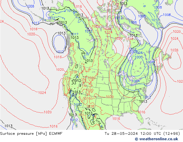 pression de l'air ECMWF mar 28.05.2024 12 UTC