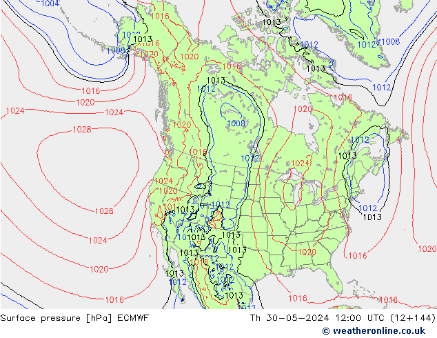 Luchtdruk (Grond) ECMWF do 30.05.2024 12 UTC