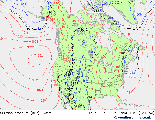 приземное давление ECMWF чт 30.05.2024 18 UTC