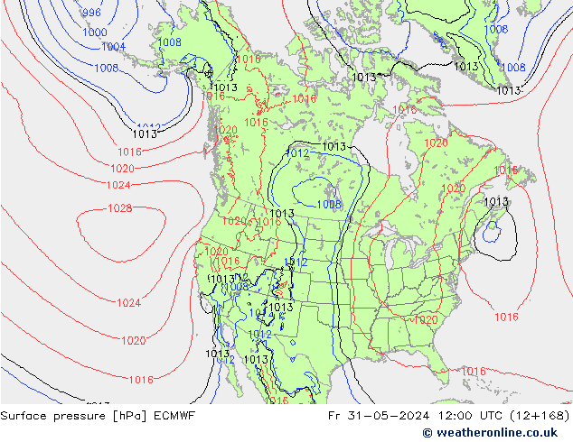 ciśnienie ECMWF pt. 31.05.2024 12 UTC