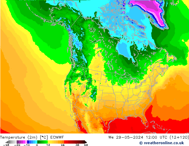 Temperature (2m) ECMWF St 29.05.2024 12 UTC