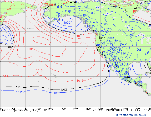 Surface pressure ECMWF Su 26.05.2024 00 UTC