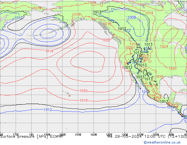 Yer basıncı ECMWF Çar 29.05.2024 12 UTC