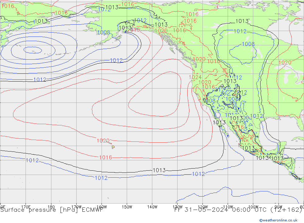 pression de l'air ECMWF ven 31.05.2024 06 UTC