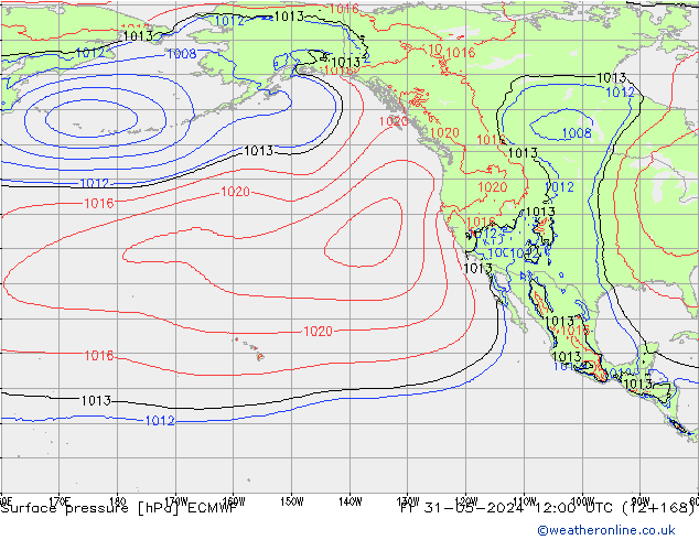 ciśnienie ECMWF pt. 31.05.2024 12 UTC